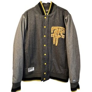 Trukfit Mob Varsity Jacket Mens Large Gray Lil Wayne Lil Weezy To The End WOOL